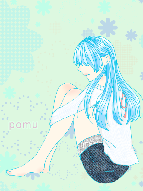 悩む女の子 Ibispaint