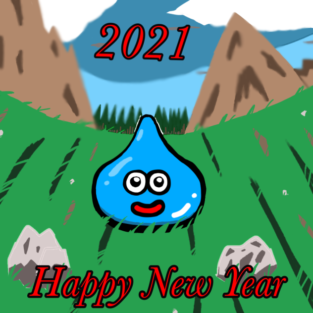 2021年・年賀状　スライム