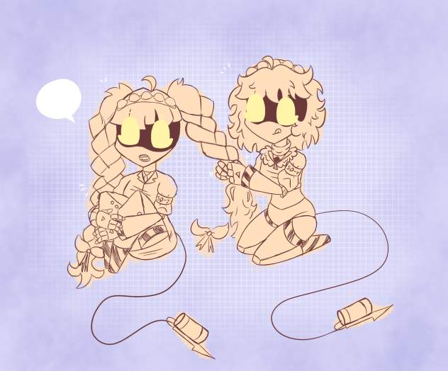 V braiding J’s hair
