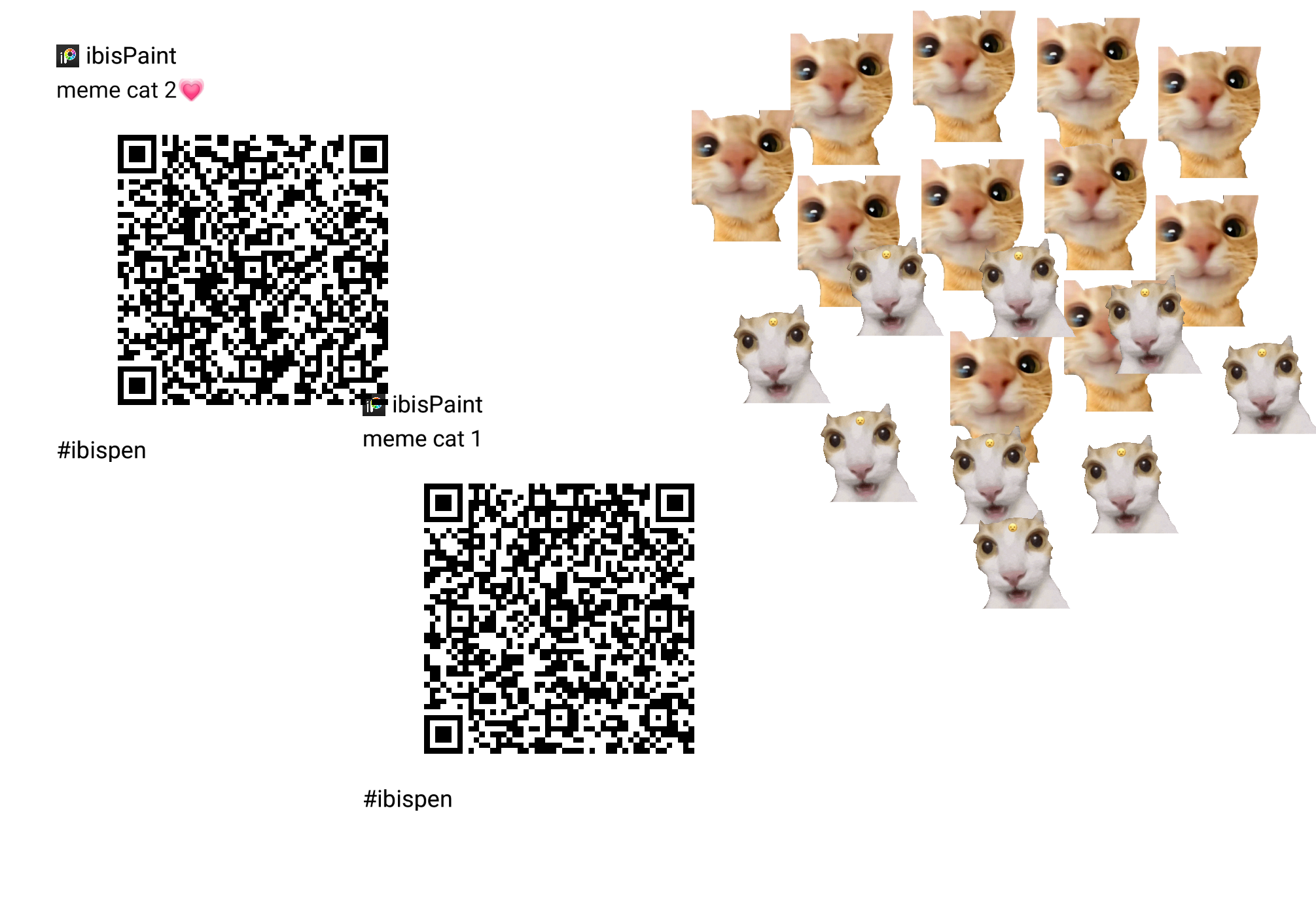 Cat memes qr code! 💗 - ibisPaint