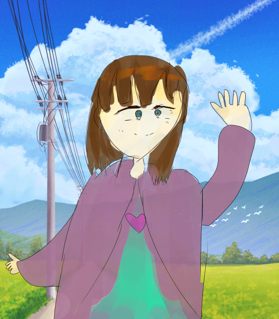 挨拶してる女の子