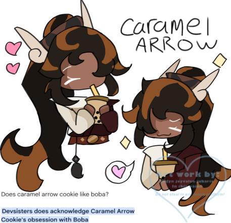 Caramel arrow cookie likes boba⁉️