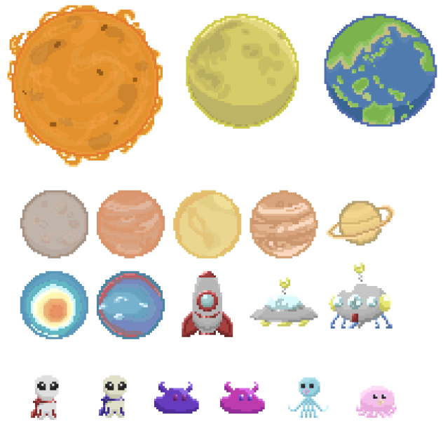 宇宙素材(ドット絵)