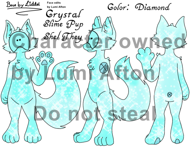 Diamond Slime Pup OC but anthro