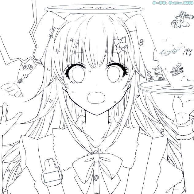 #ケモ耳天使メイドは世界を救う(lineart)
