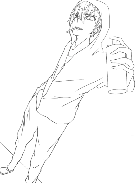 線画 (路地裏をイメージ)
