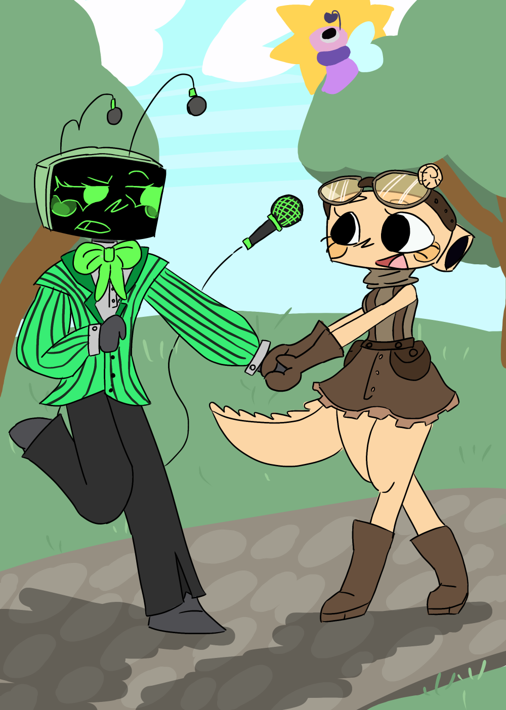 Vee and Shelly in Past and Future - ibisPaint