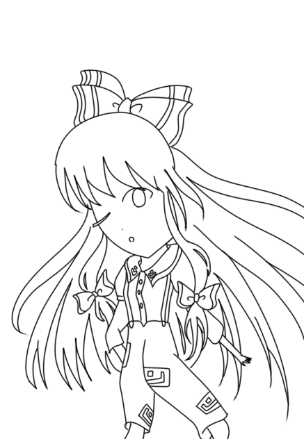 藤原妹紅線画
