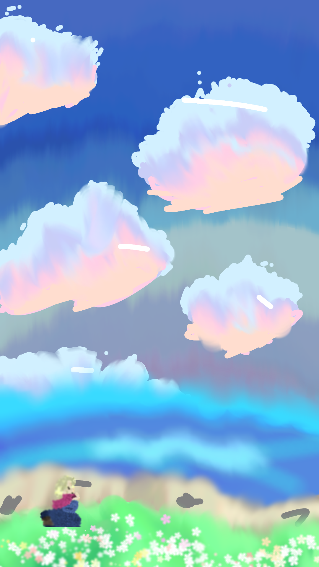 cloudy lake - ibisPaint