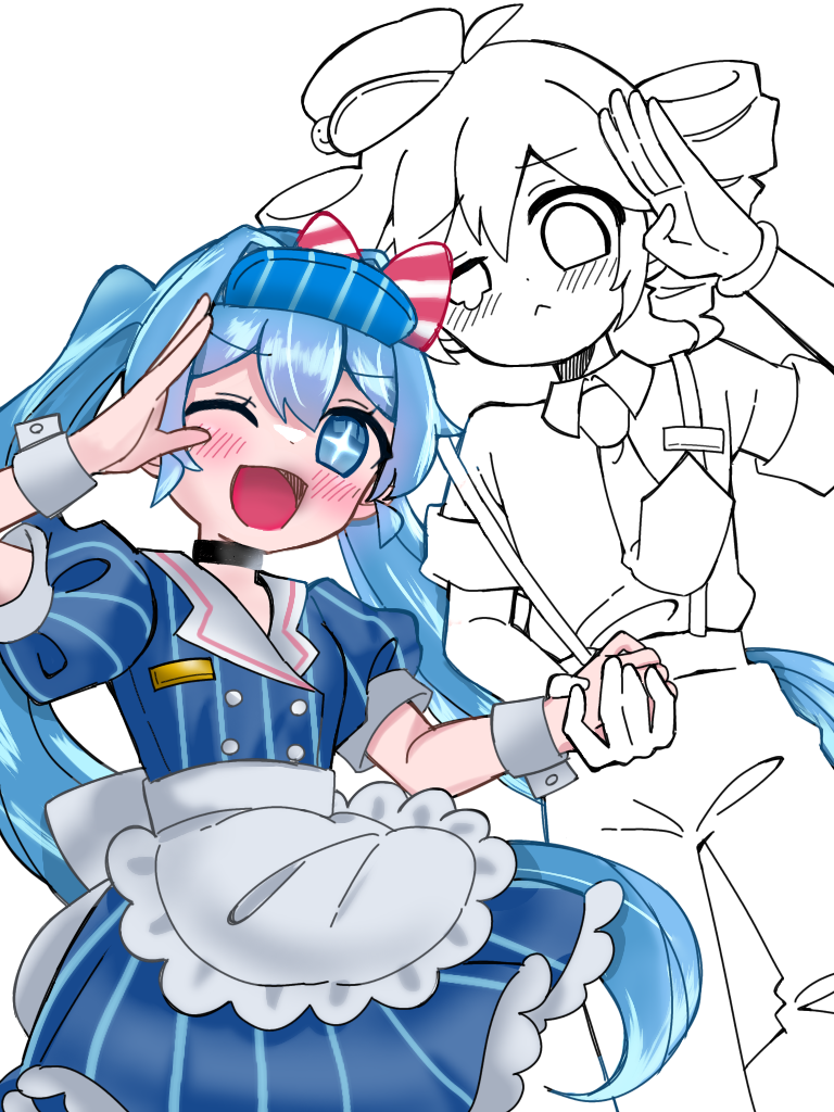 【D5600様お取り置き】手描き自作イラスト/オリジナル/チャイナ双子ゾンビ 合作しましょ！！ - ibisPaint