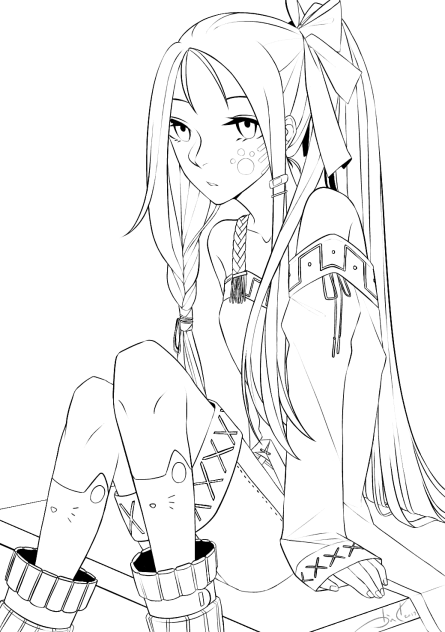 オリキャラ１３（塗り絵）