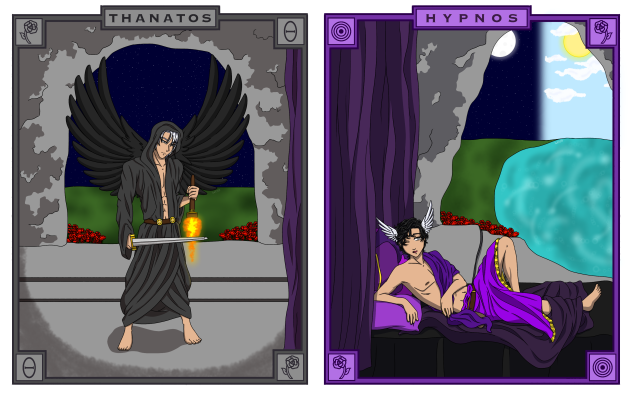 Thanatos and Hypnos [Speedpaint]