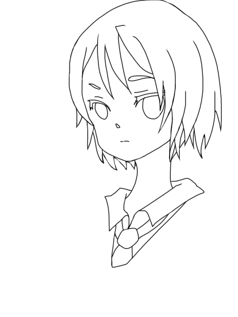 線画 少年 塗って下さい