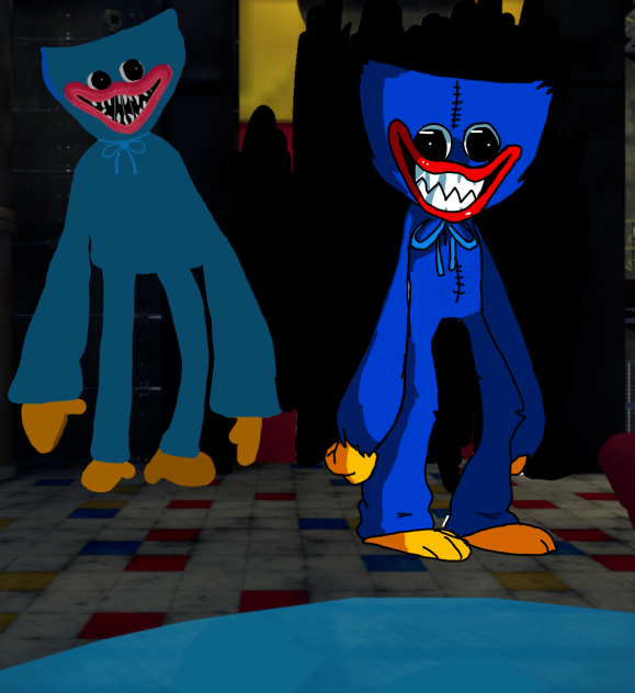 Huggy Wuggy comparison with fnf