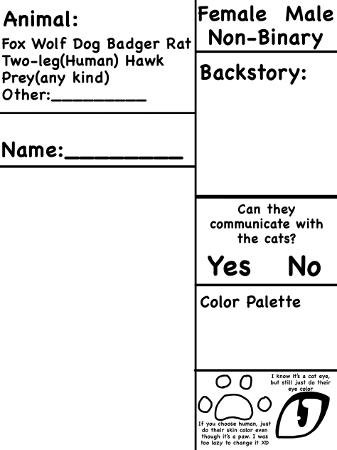 Other creatures Character Sheet(Updated)