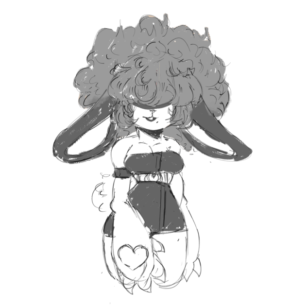 afro bunny sketch