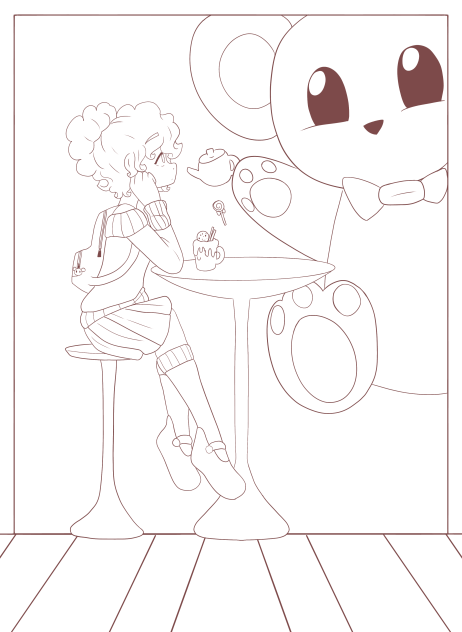 Coffe shop Line art redraw