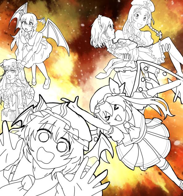 紅魔館 大爆発☆～ぬり絵～