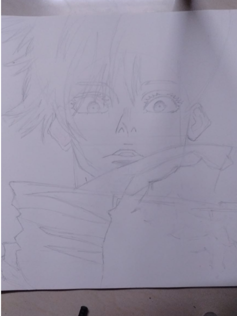 Just drawing a sketch of gojo