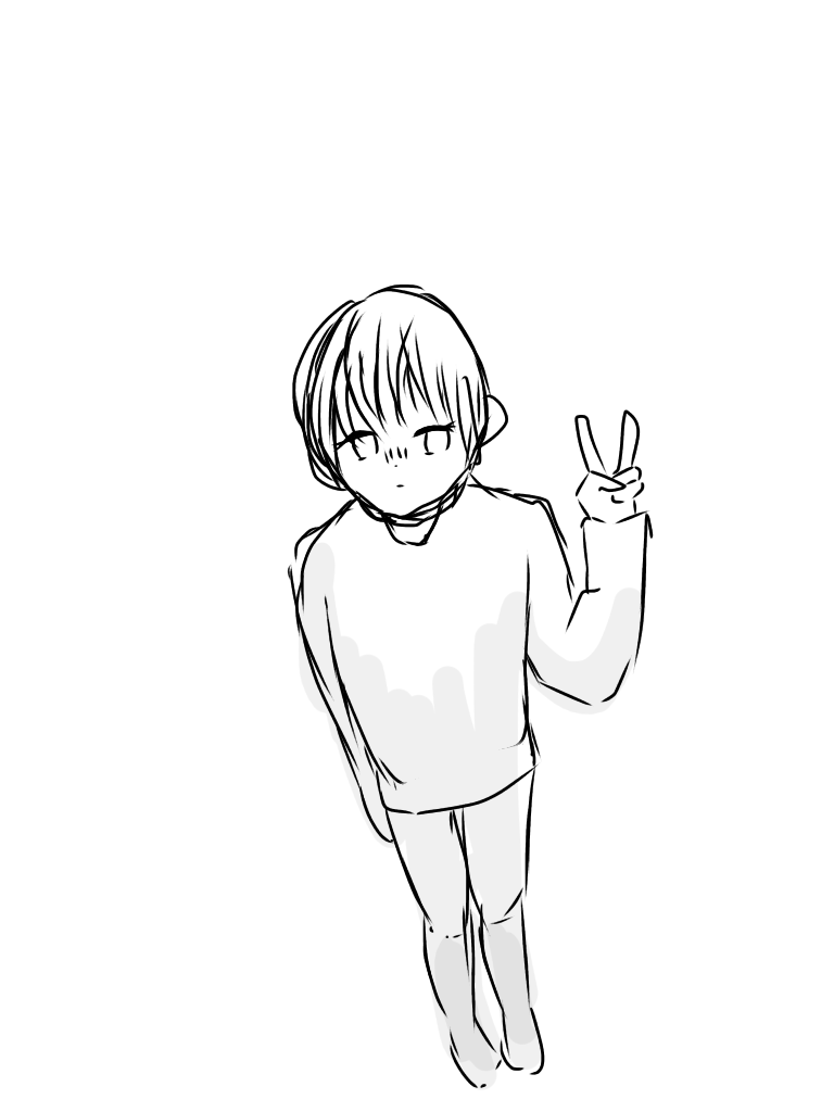 上からポーズ練習 Ibispaint