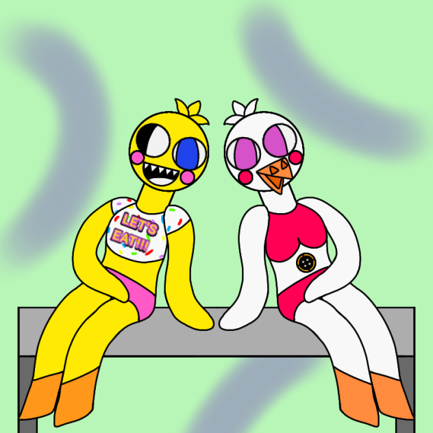 Toy Chica & Funtime Chica (redrawn)