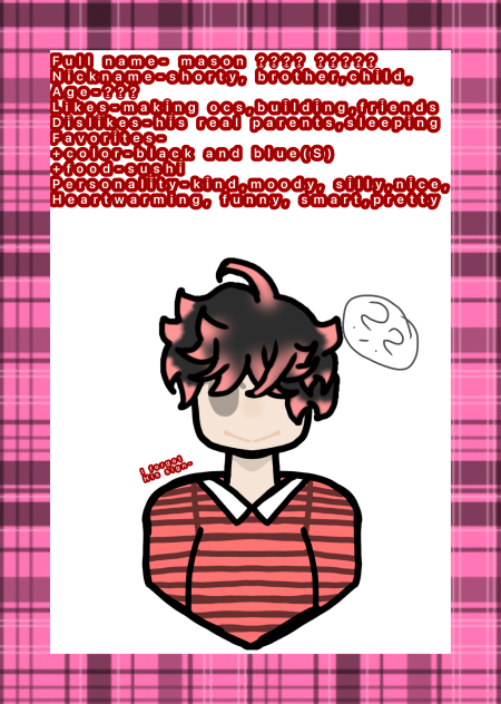 Oc info card! Mason!