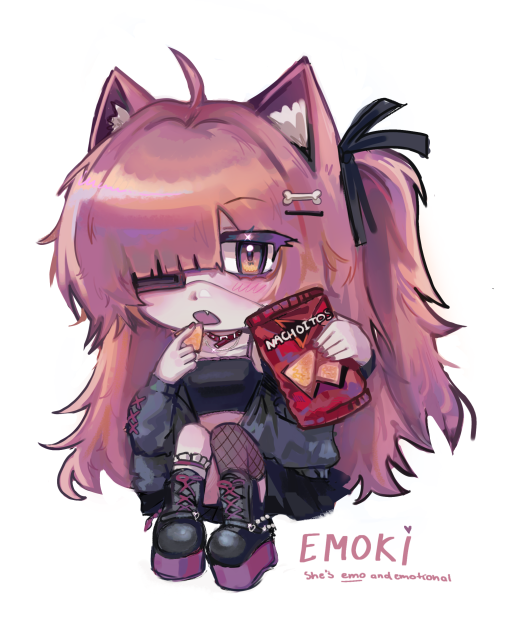 Emoki (foxgirl oc), chibi edition