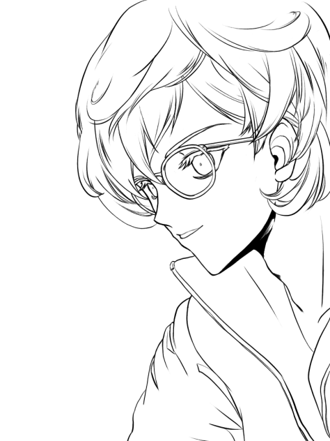 落書き メガネ男子