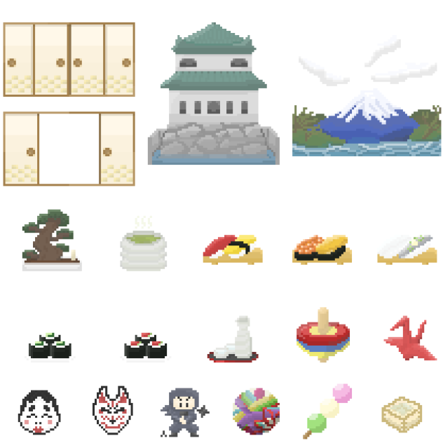 日本素材(ドット絵)