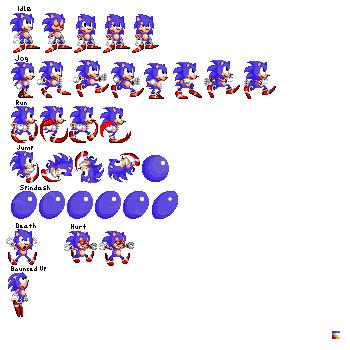 my sonic sprite sheet