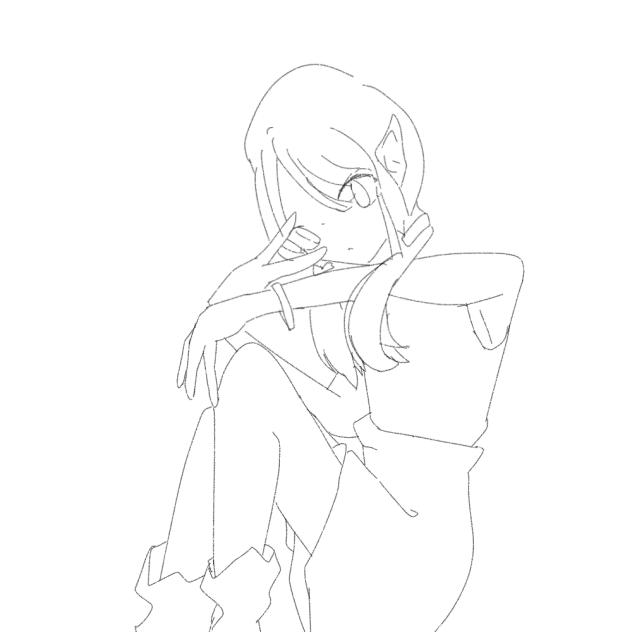 美羽ちゃんの線画