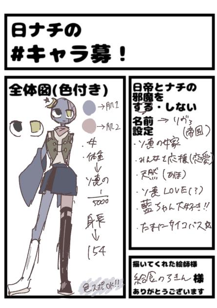 藍ちゃんのやつのキャラ募！