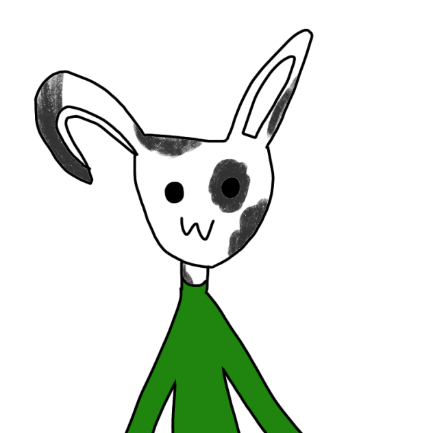 Oreo in a green shirt UvU