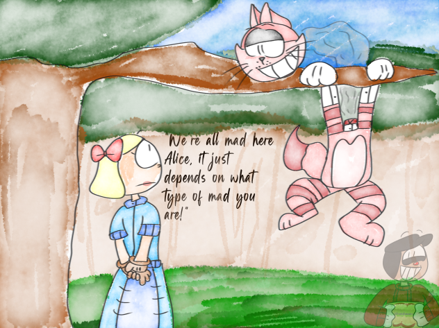 Alice in wonderland watercolor