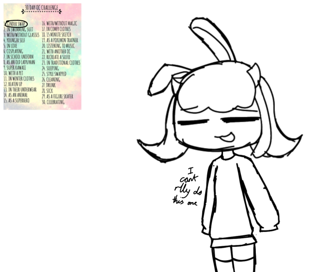 30 day oc challenge but I do it in hours