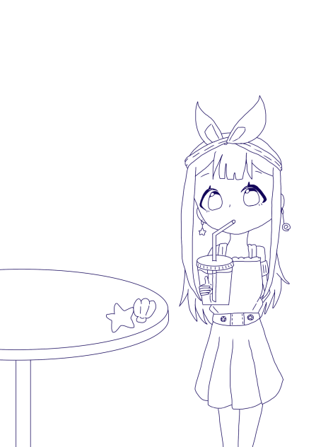 #まりんの夏色縛り#線画