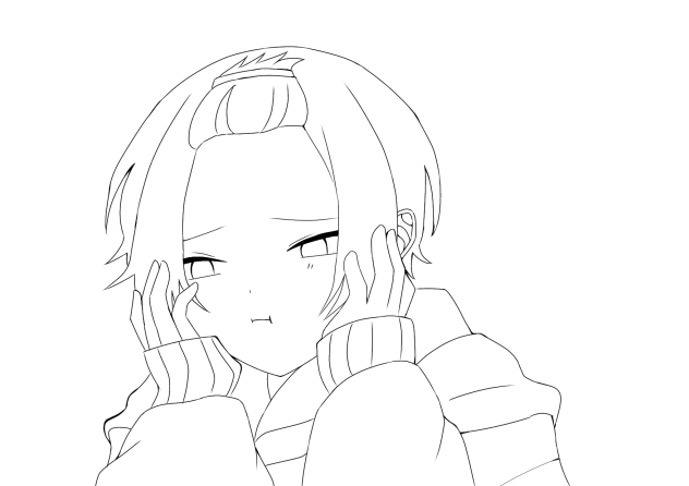 りうらくん線画【きゅうくらりん】