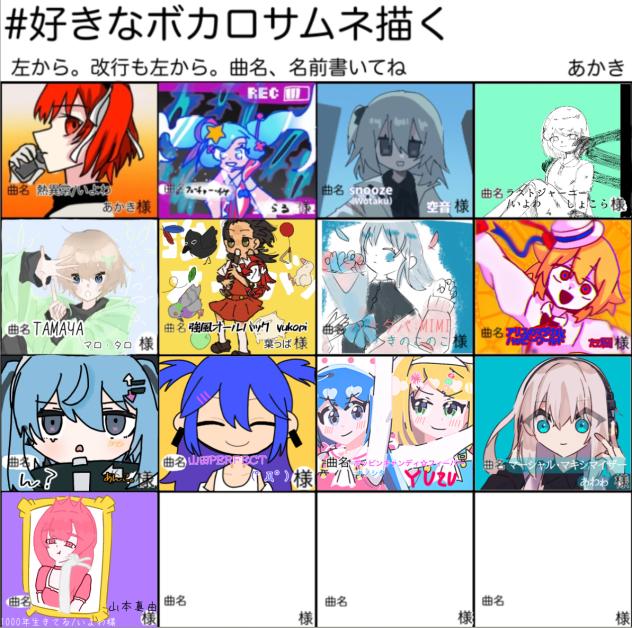 好きなボカロのサムネ描く