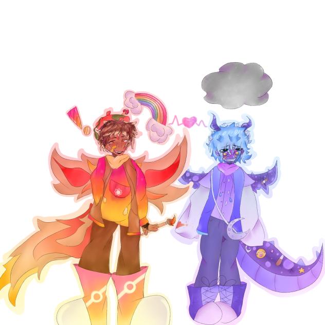 old drawing of my ocs cedar and Neptune!