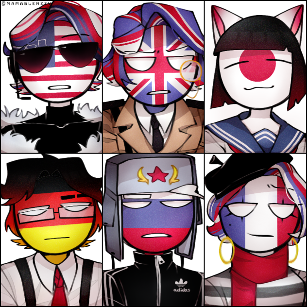 Random Countryhumans Characters (Redraw)