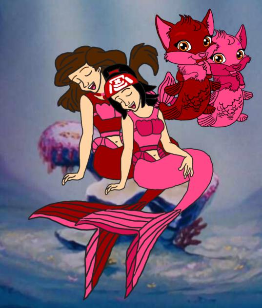 Mermaid Wendy And Suzume Singing.