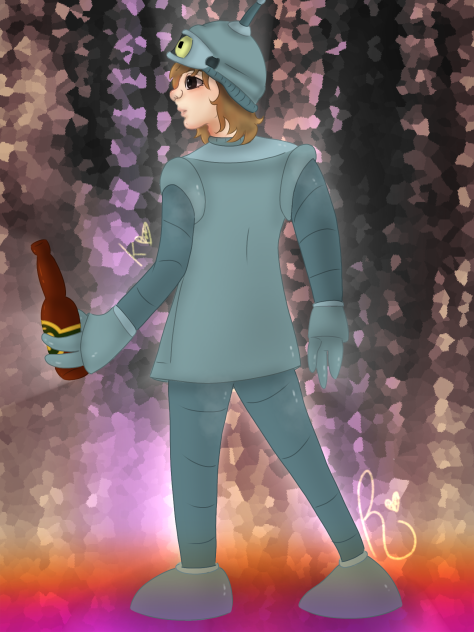 redraw of 2021's My Ex Cosplaying Bender