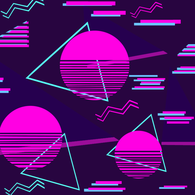 Retro Pop Cyberpunk seamless patterns