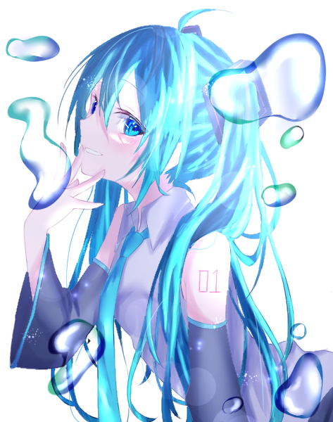 フリー線画塗ってみた【初音ミク🩵💧】