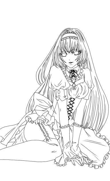 【線画】ゴスロリ2