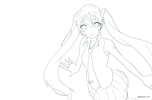 初音ミク線画