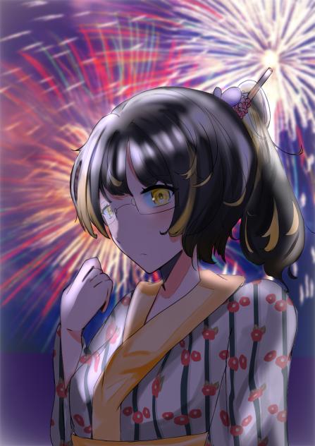 「花火きれいですね」