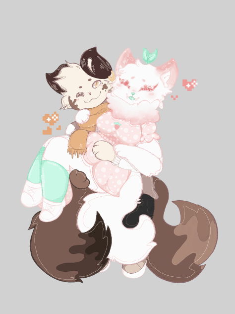 Pixelated Couple Owed Art