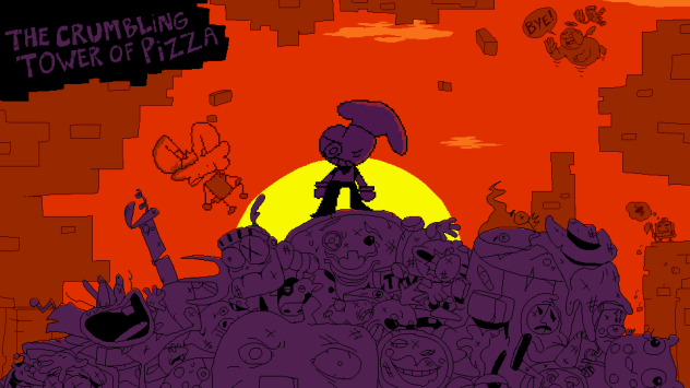 crumbling tower of pizza