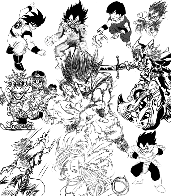 鳥山明先生の漫画、イラスト模写